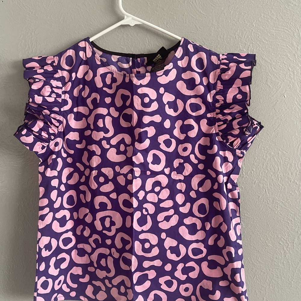 Nooworks Cheetah Ruffle Top